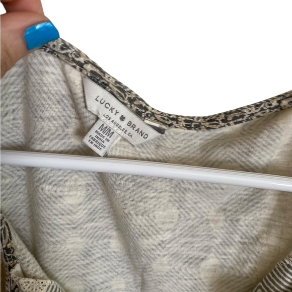 Lucky Brand Women's Beige Patterned Top - Picture 2 of 3